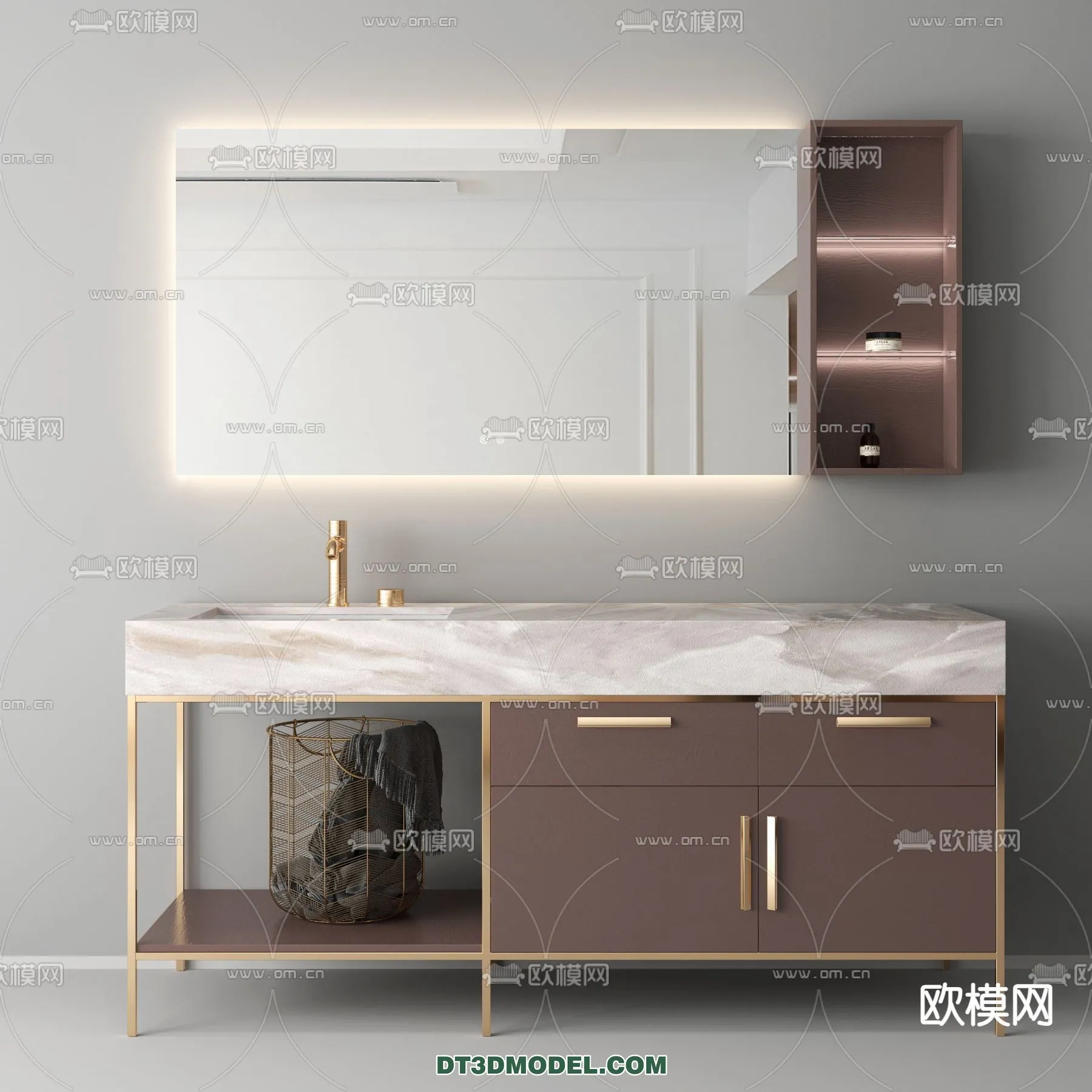 Cabinet 3D Models for Bathroom - Furniture Design - 012