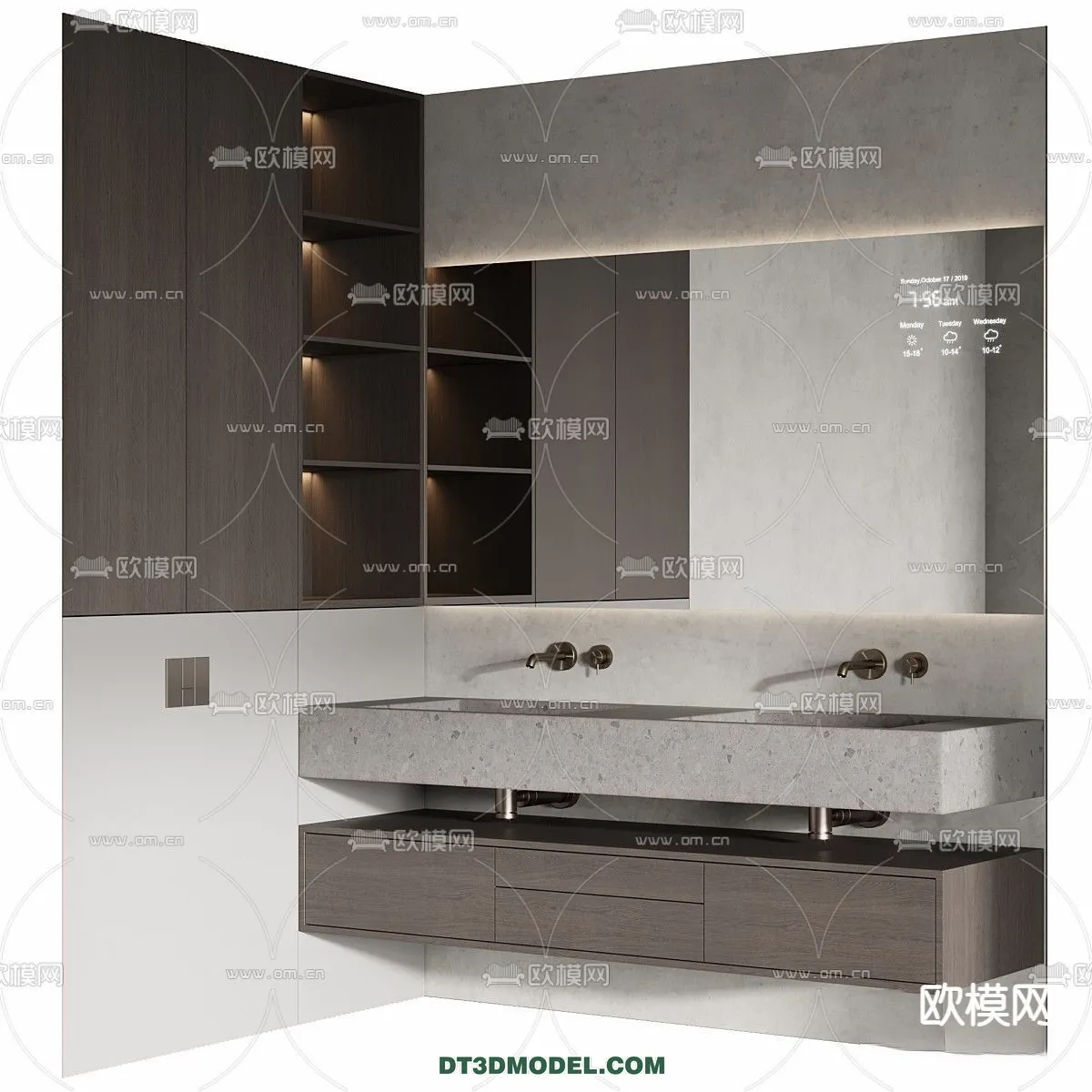 Cabinet 3D Models for Bathroom - Furniture Design - 014