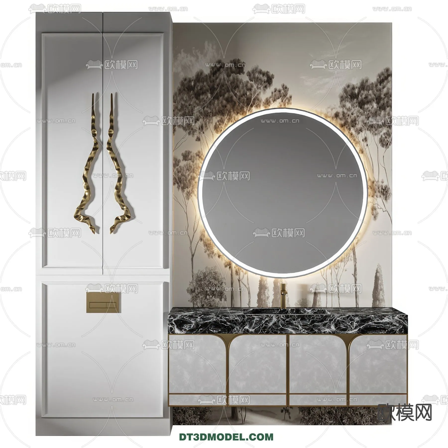 Cabinet 3D Models for Bathroom - Furniture Design - 016