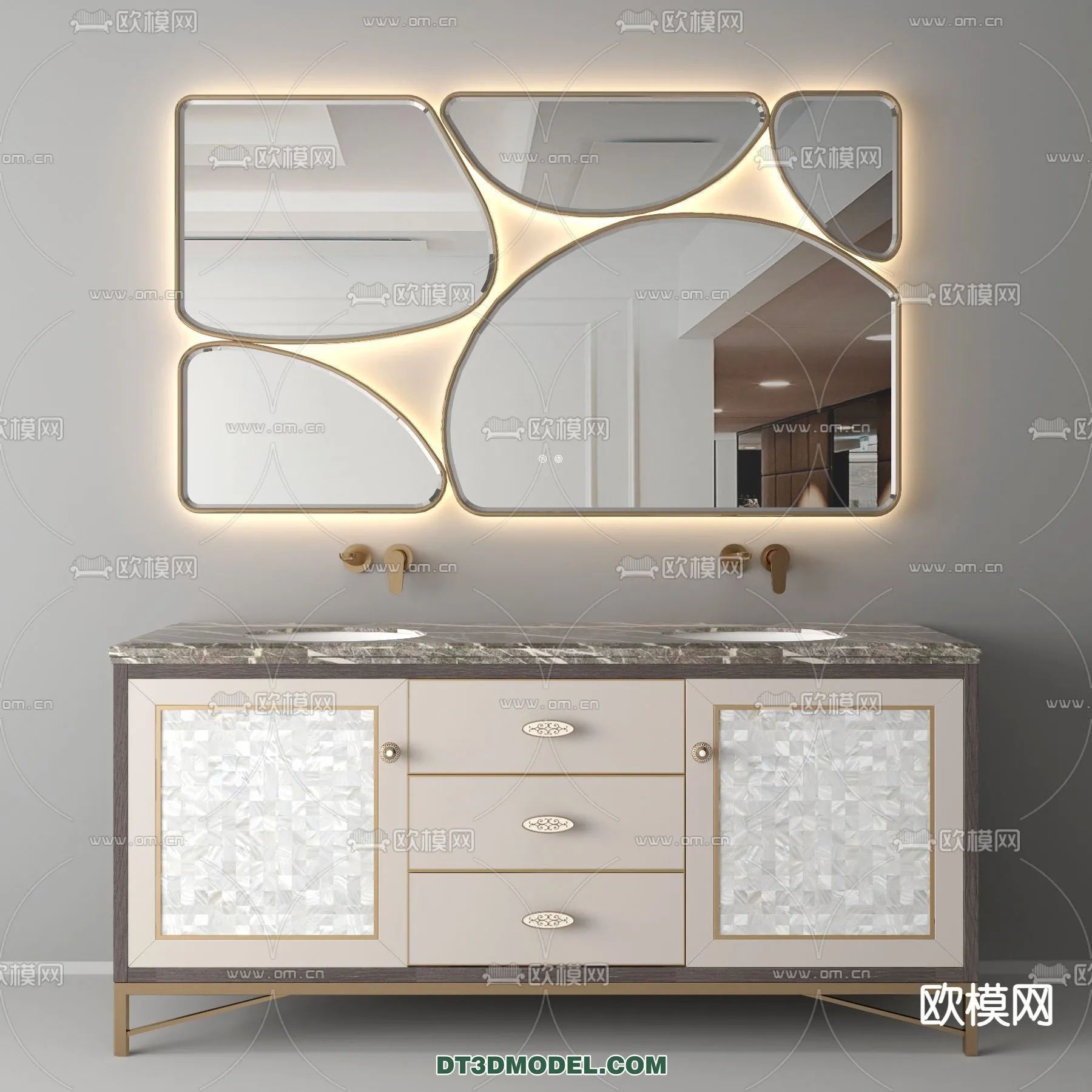 Cabinet 3D Models for Bathroom - Furniture Design - 019