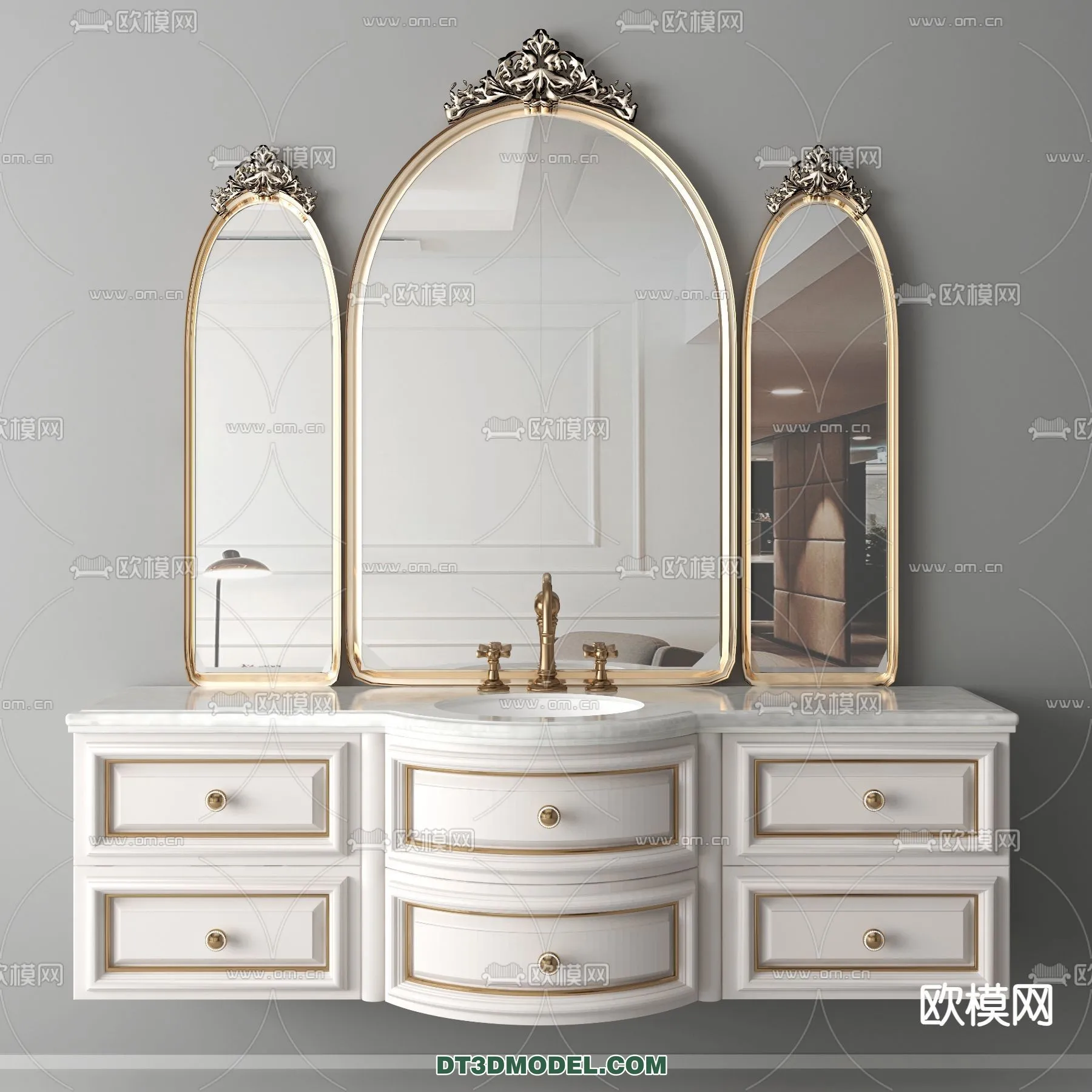 Cabinet 3D Models for Bathroom - Furniture Design - 020