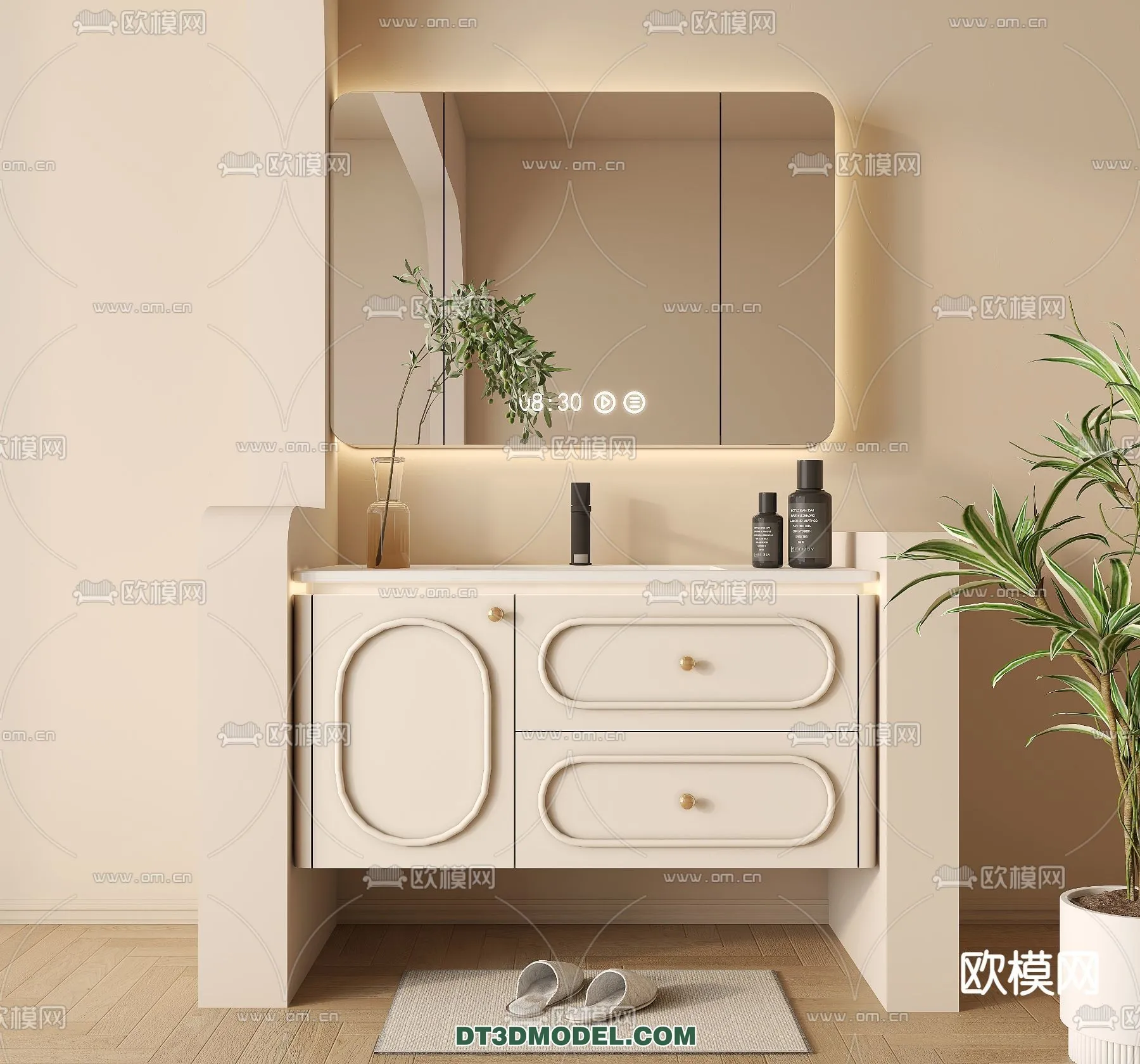 Cabinet 3D Models for Bathroom - Furniture Design - 027