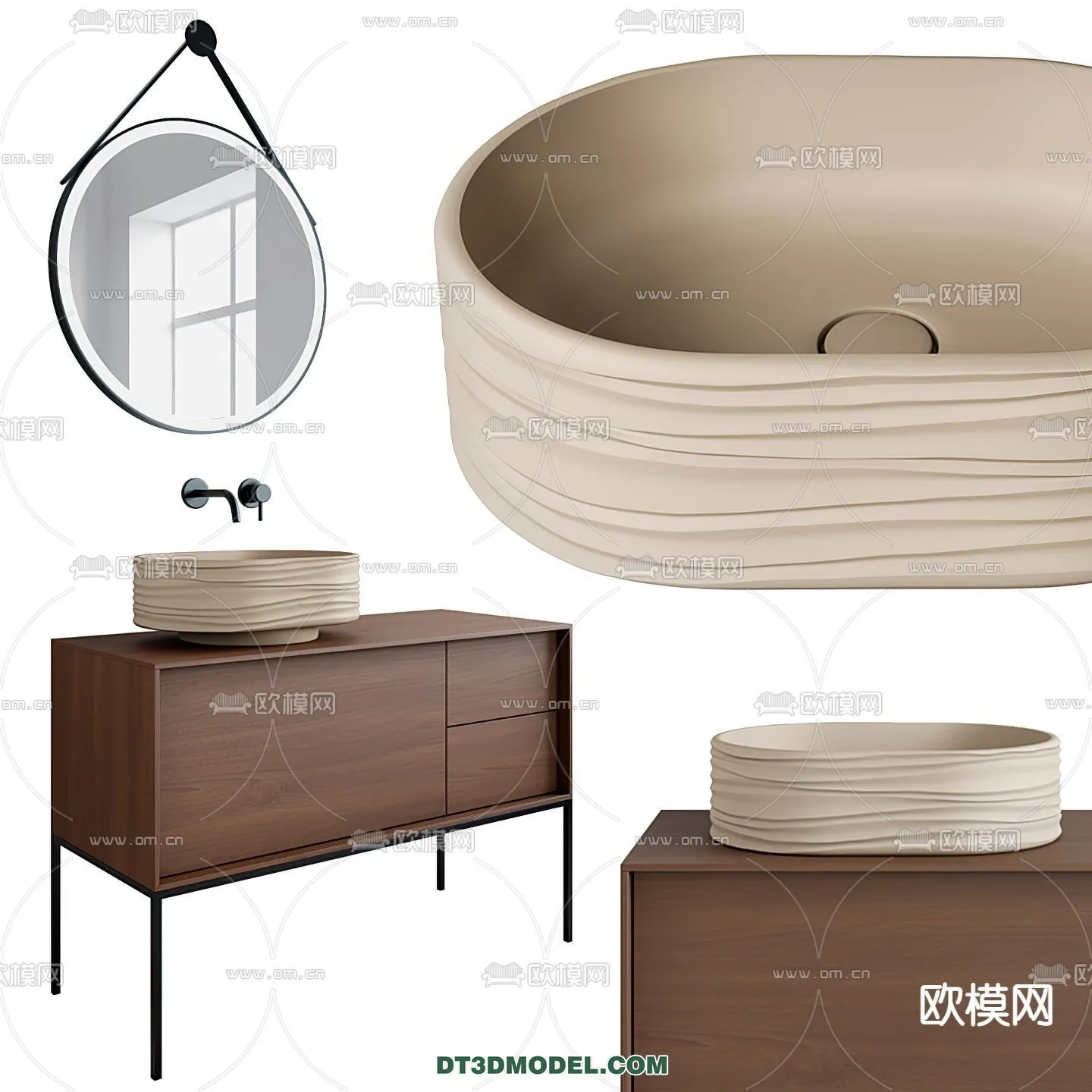 Cabinet 3D Models for Bathroom - Furniture Design - 028