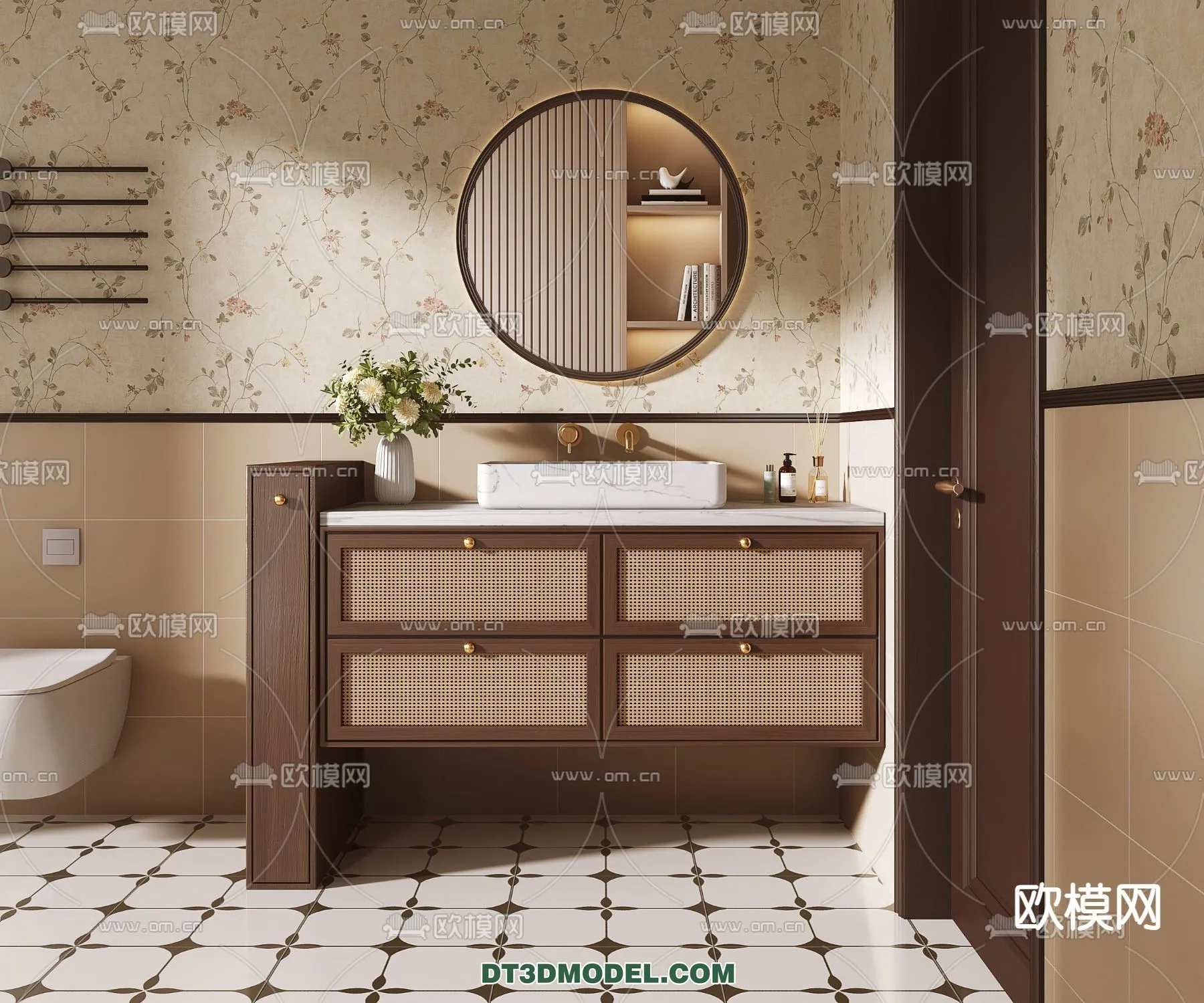 Cabinet 3D Models for Bathroom - Furniture Design - 030