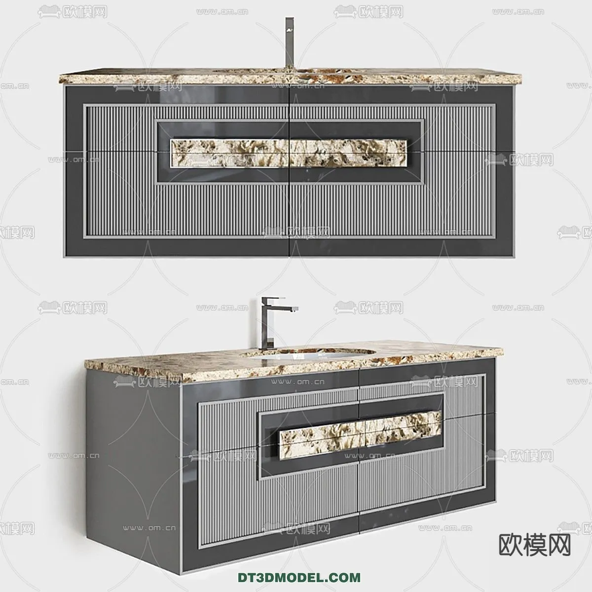 Cabinet 3D Models for Bathroom - Furniture Design - 033