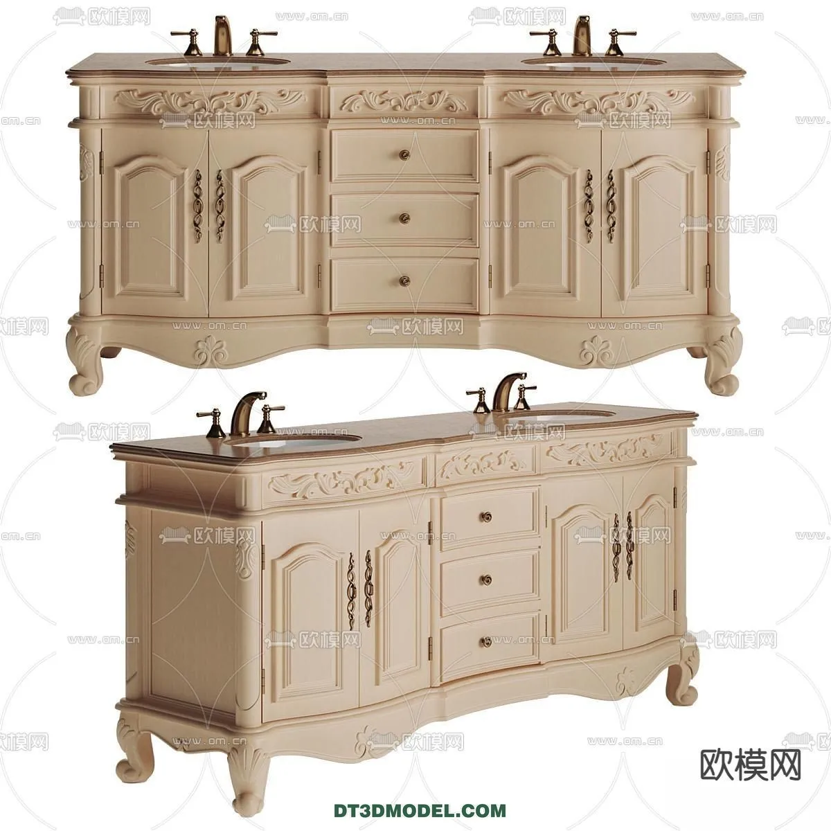 Cabinet 3D Models for Bathroom - Furniture Design - 035