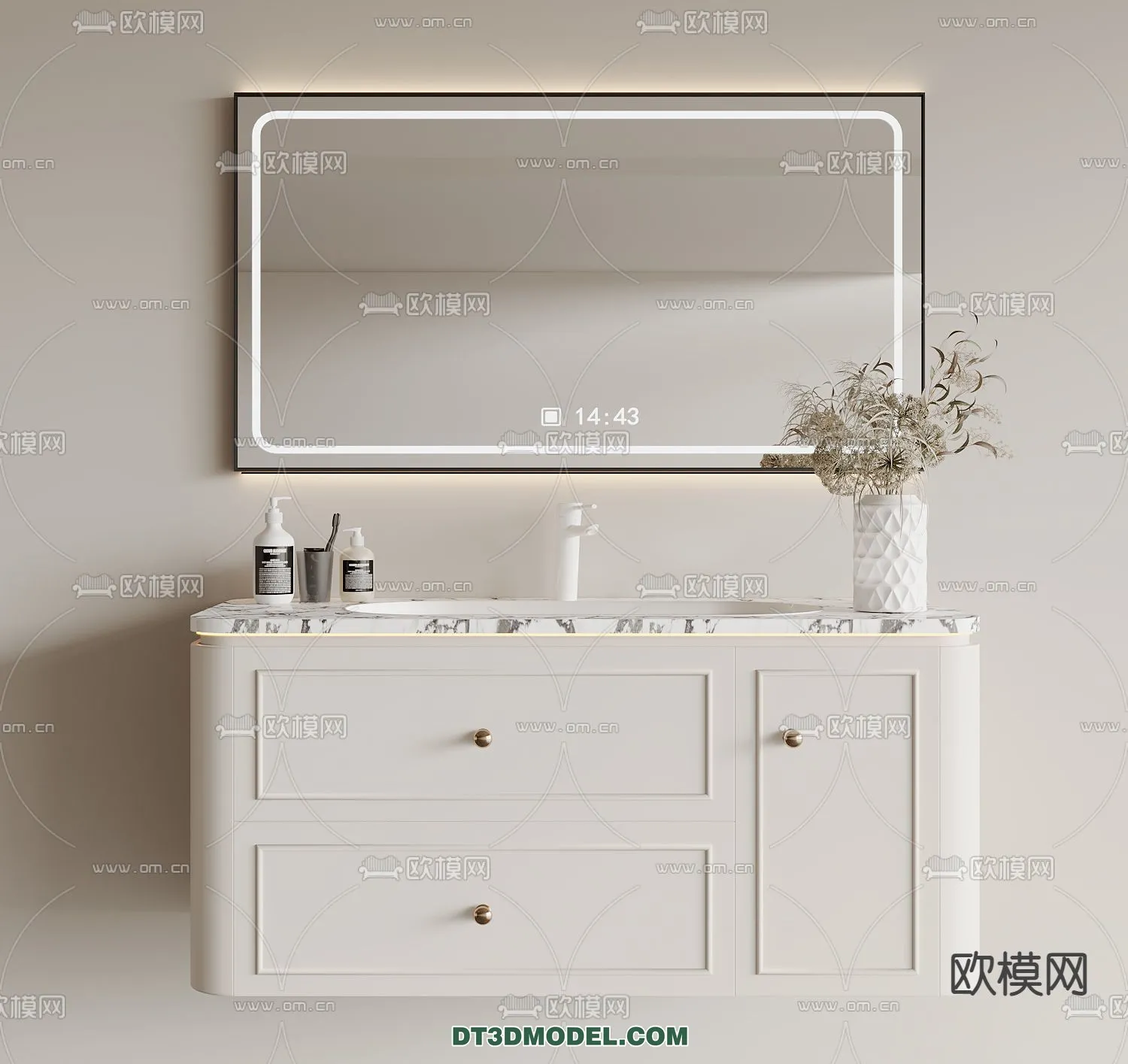 Cabinet 3D Models for Bathroom - Furniture Design - 036