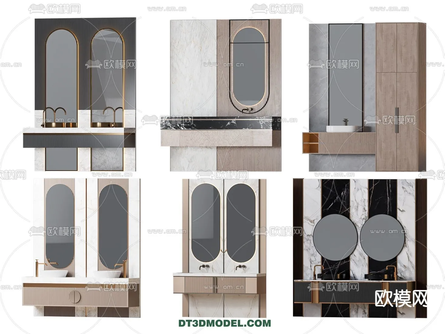 Cabinet 3D Models for Bathroom - Furniture Design - 039