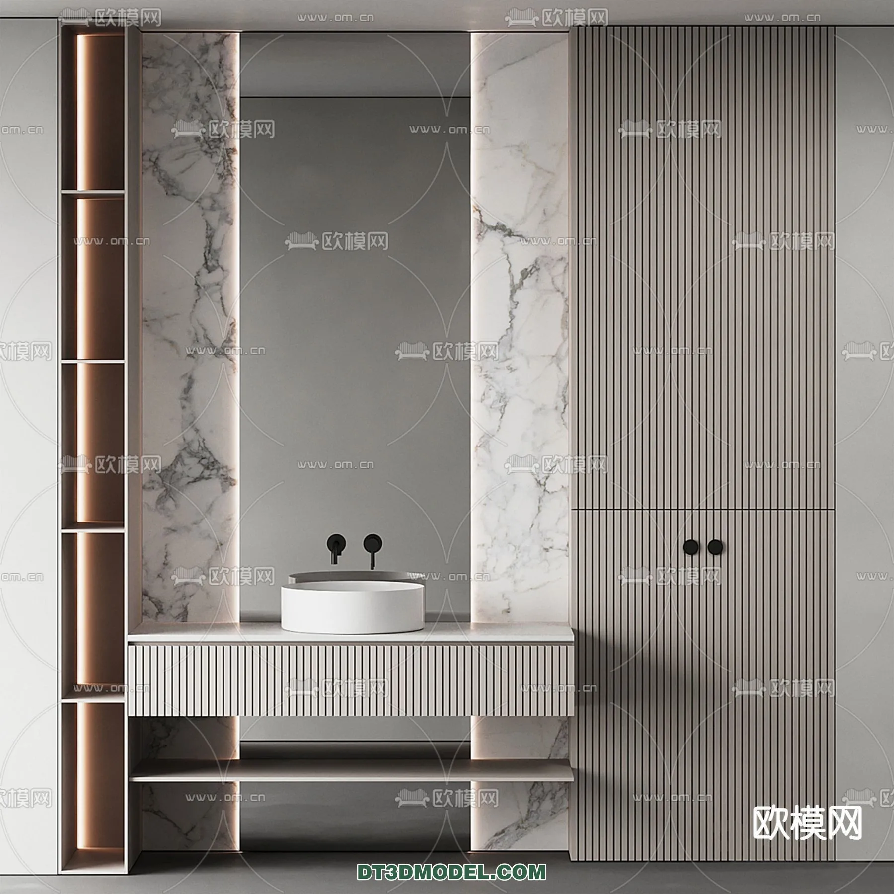 Cabinet 3D Models for Bathroom - Furniture Design - 040
