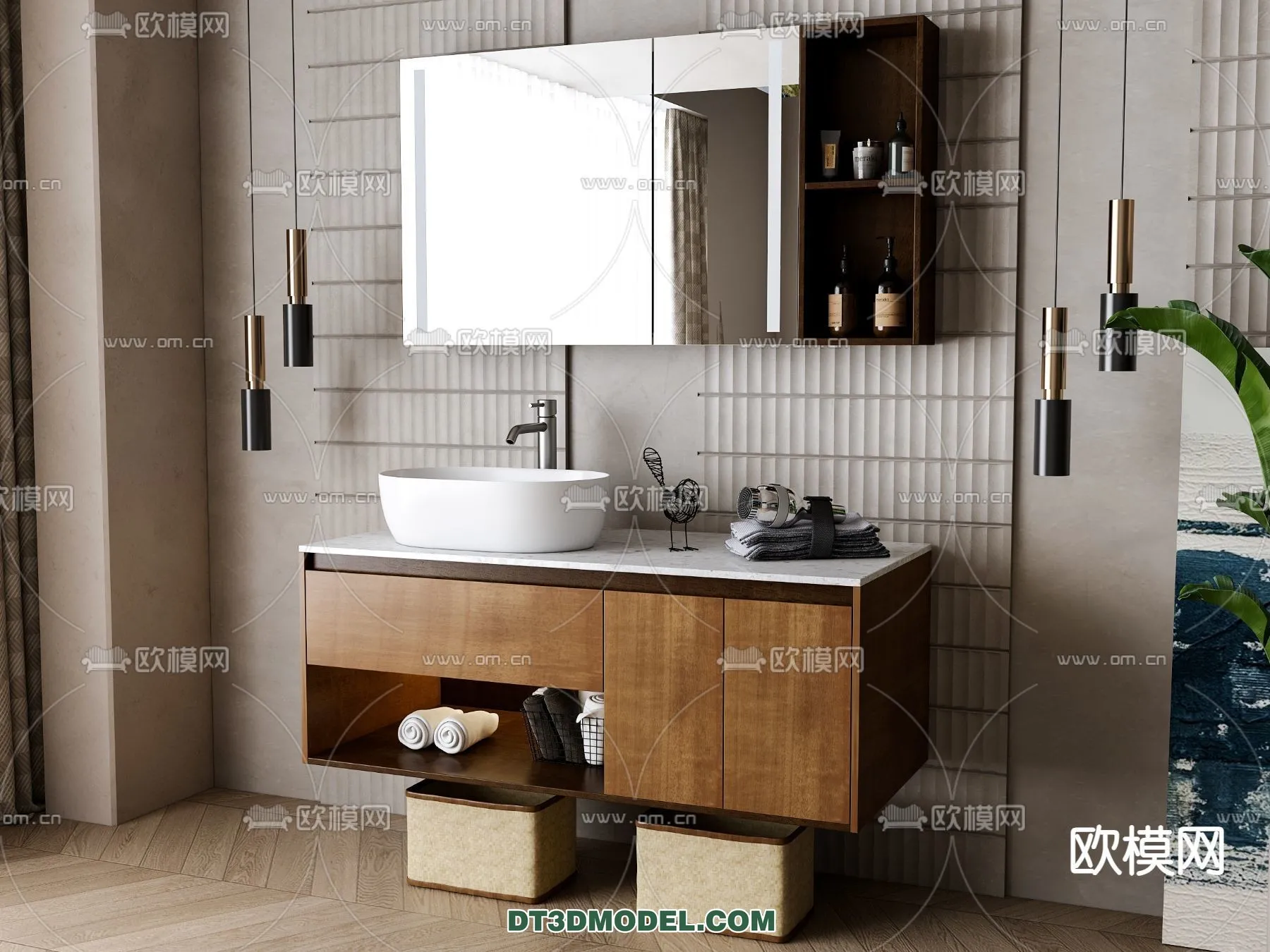 Cabinet 3D Models for Bathroom - Furniture Design - 043