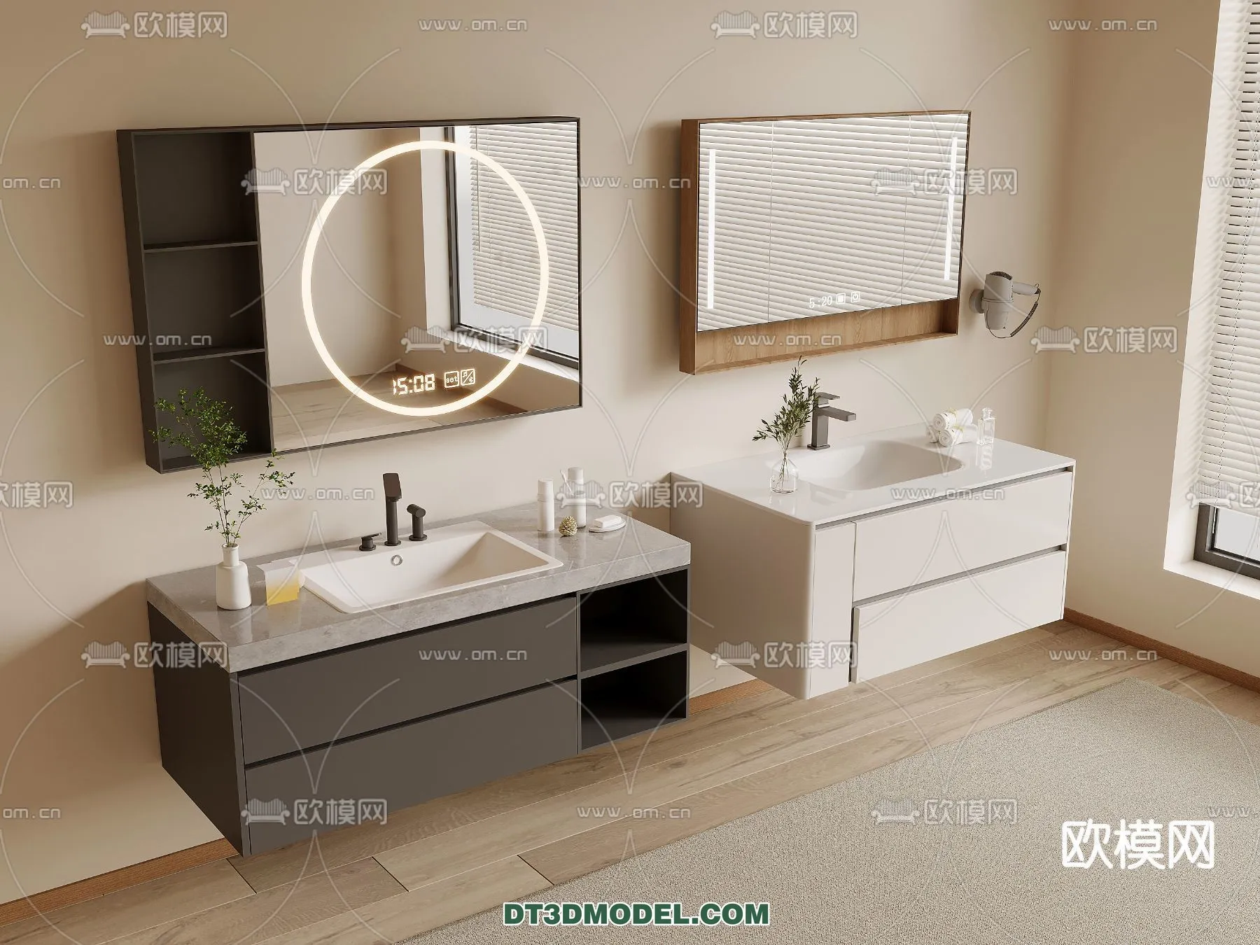 Cabinet 3D Models for Bathroom - Furniture Design - 044