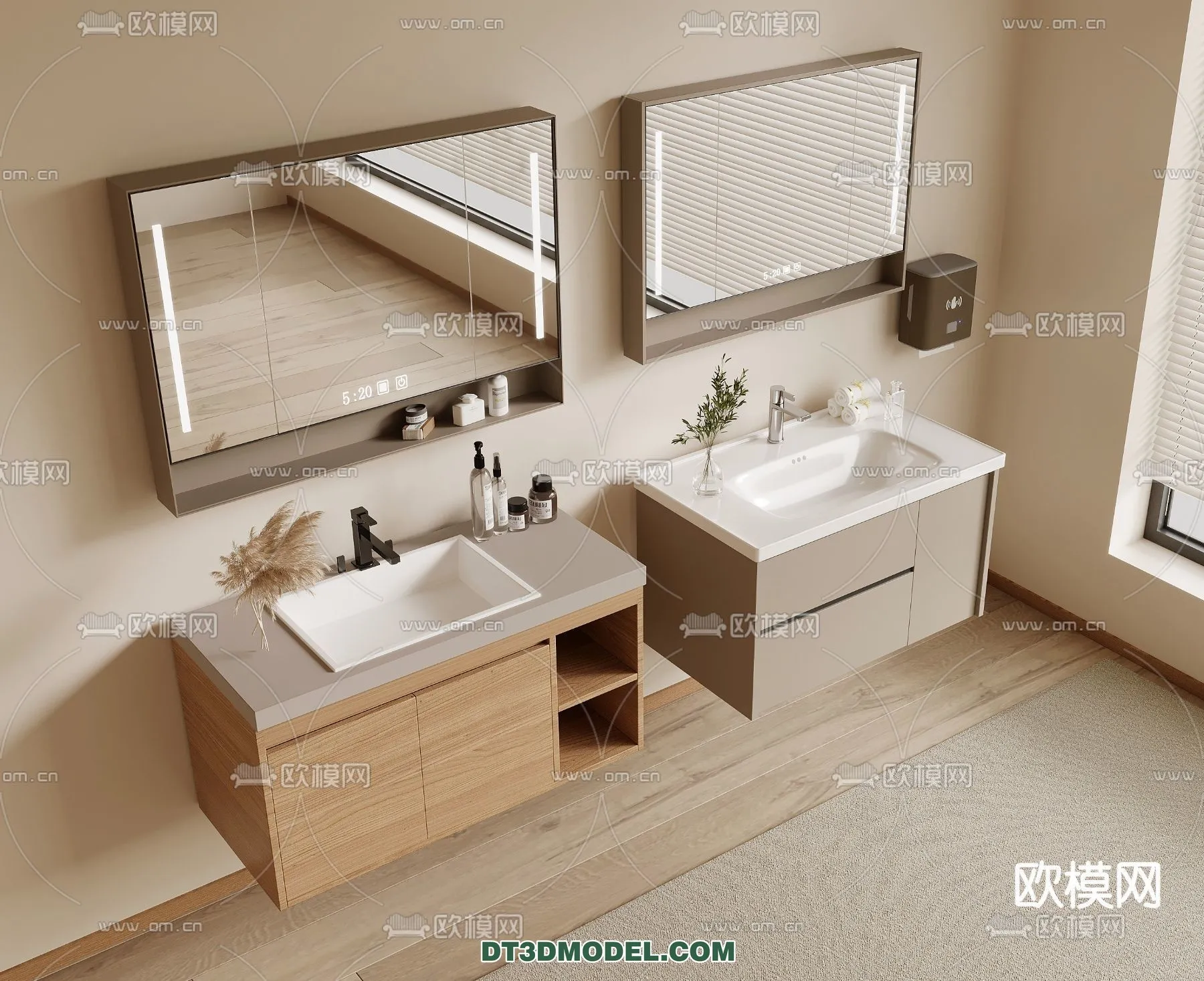 Cabinet 3D Models for Bathroom - Furniture Design - 045