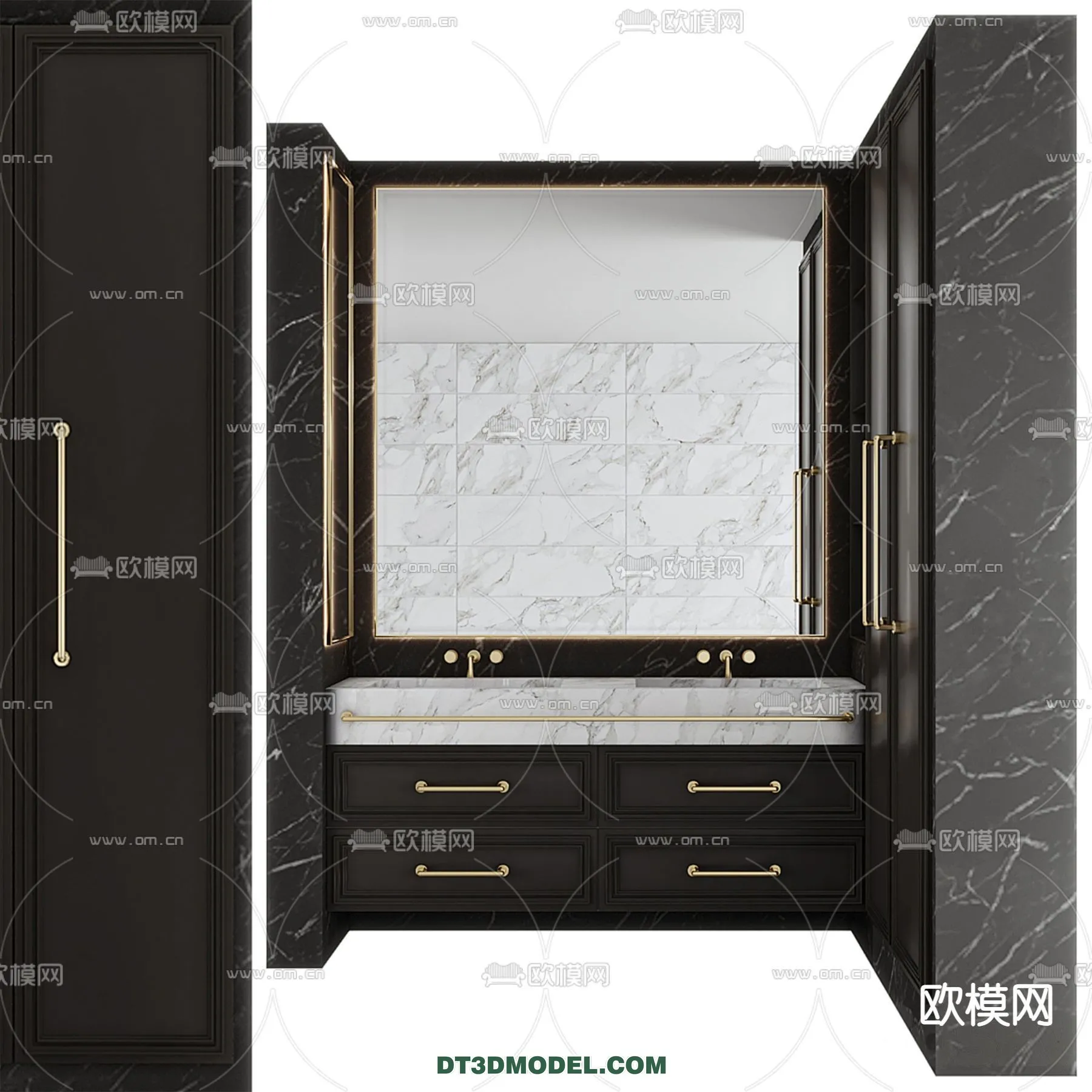 Cabinet 3D Models for Bathroom - Furniture Design - 046
