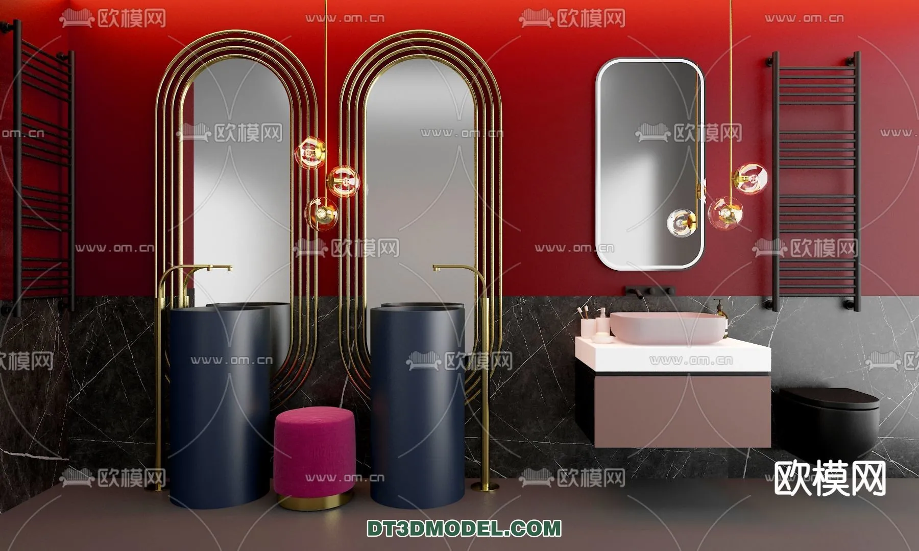 Cabinet 3D Models for Bathroom - Furniture Design - 047