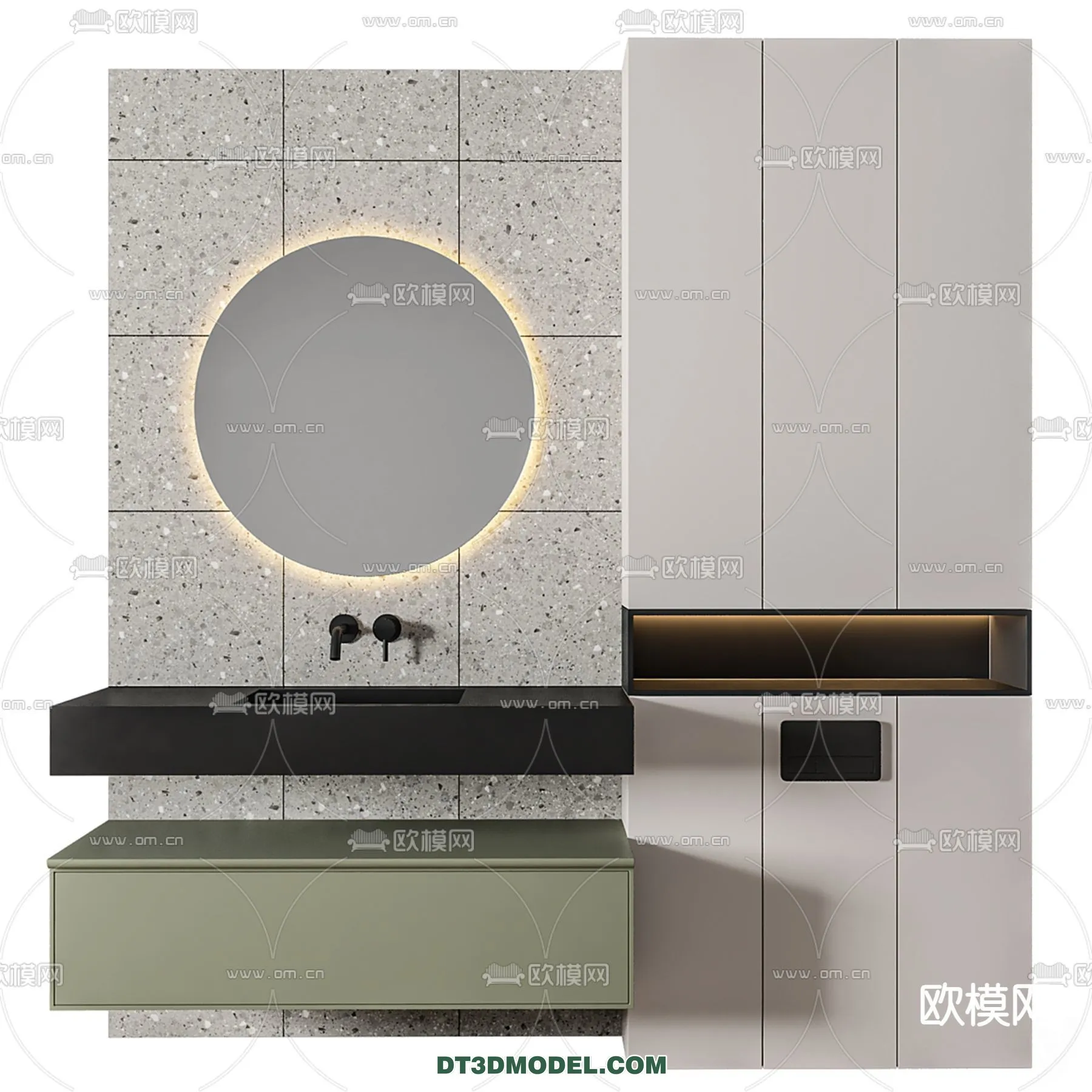 Cabinet 3D Models for Bathroom - Furniture Design - 052