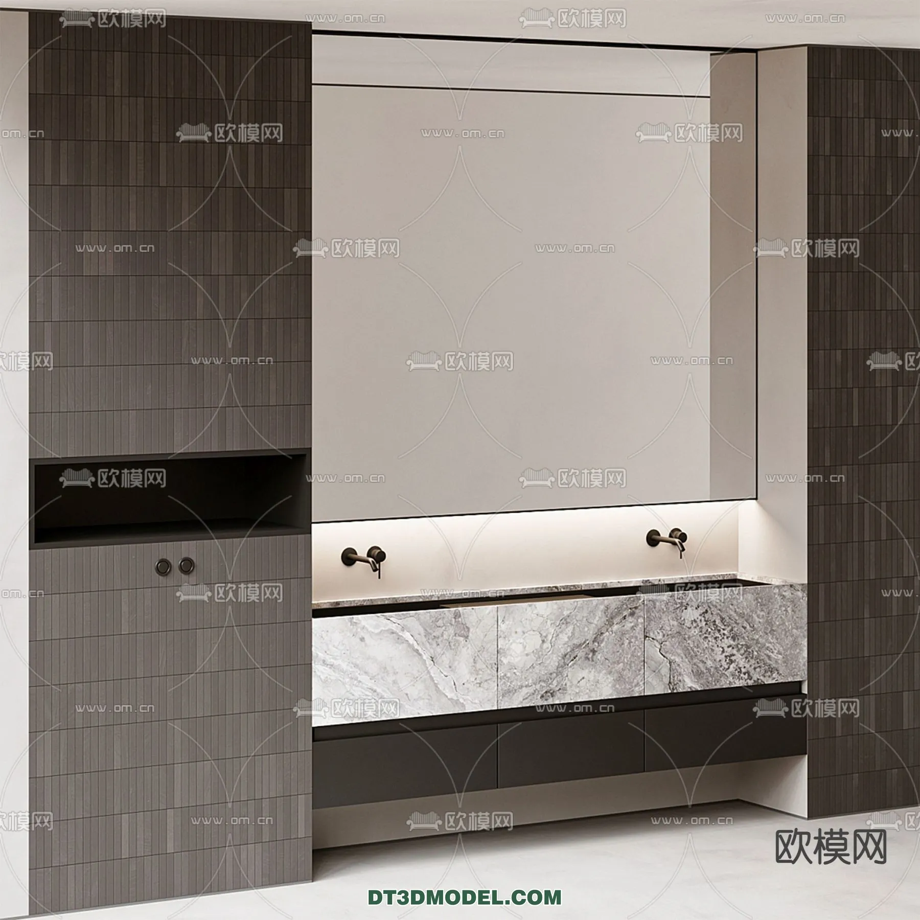 Cabinet 3D Models for Bathroom - Furniture Design - 054
