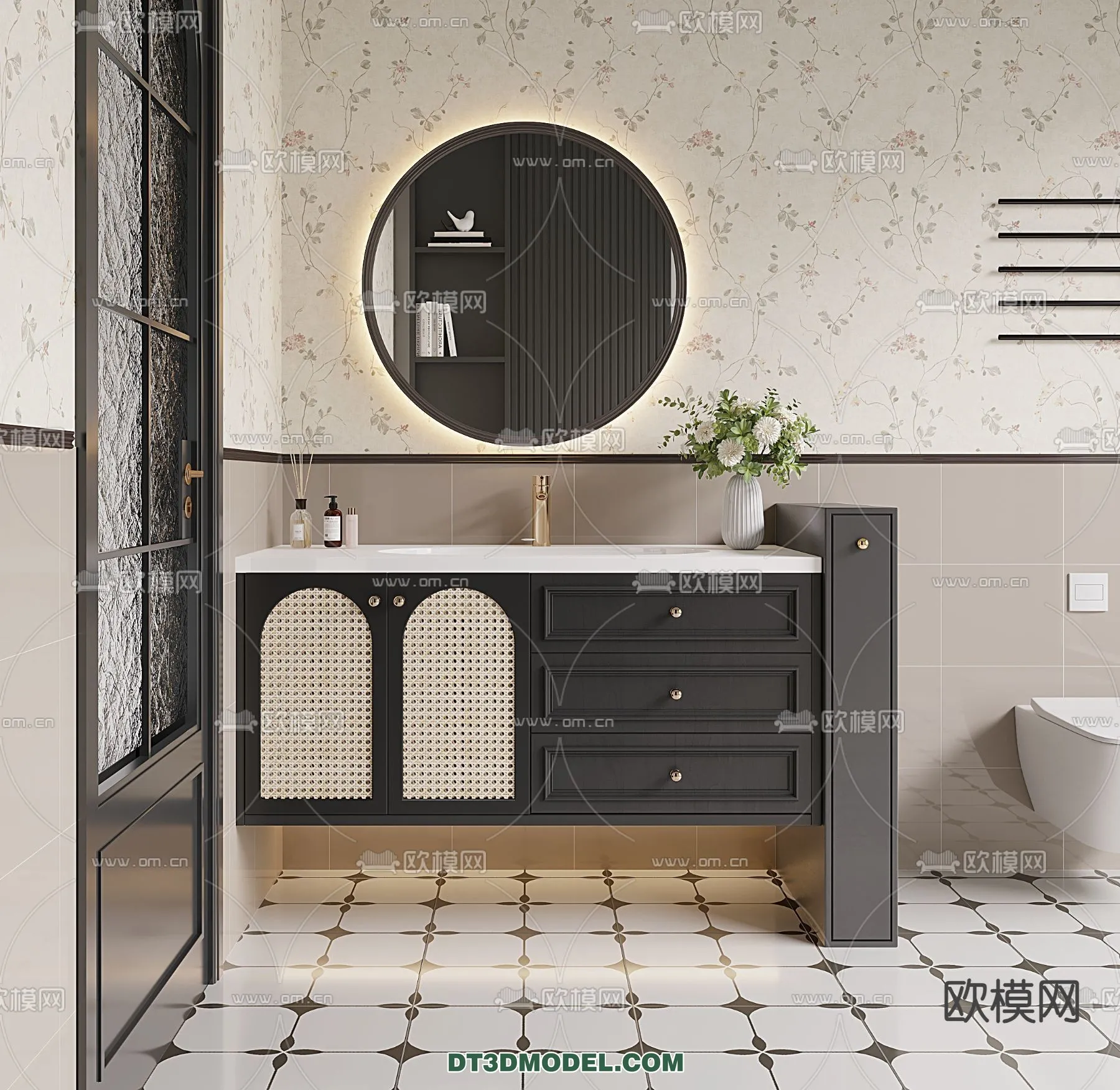 Cabinet 3D Models for Bathroom - Furniture Design - 055
