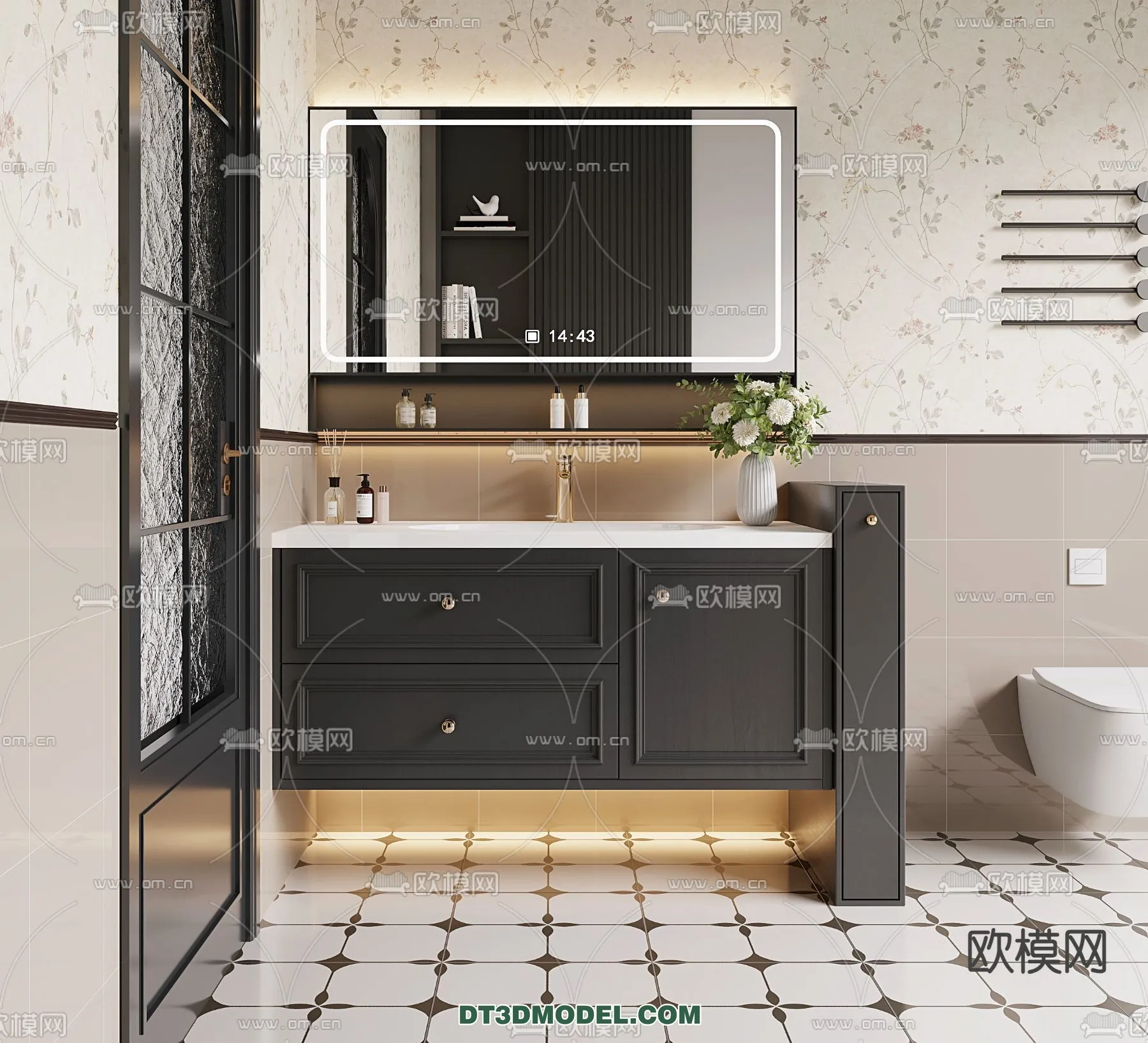 Cabinet 3D Models for Bathroom - Furniture Design - 056
