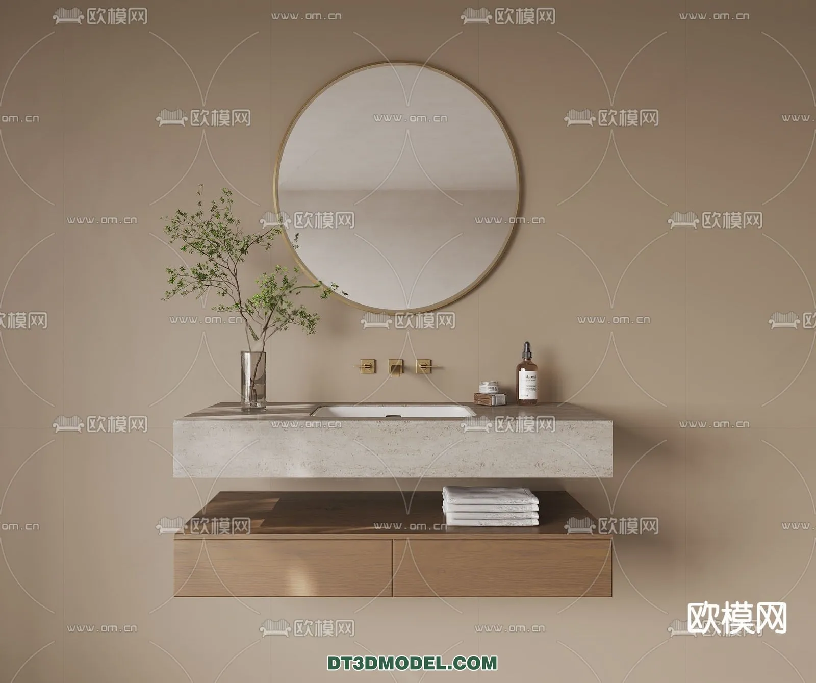 Cabinet 3D Models for Bathroom - Furniture Design - 057