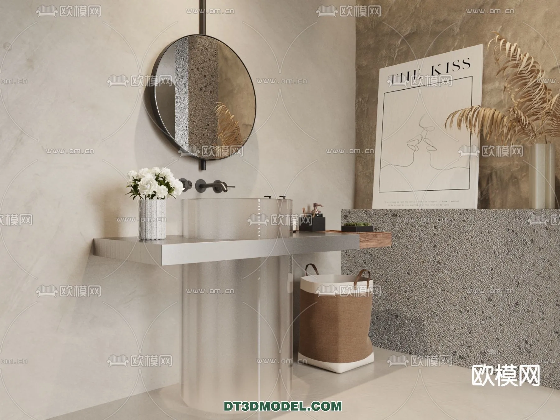 Cabinet 3D Models for Bathroom - Furniture Design - 058