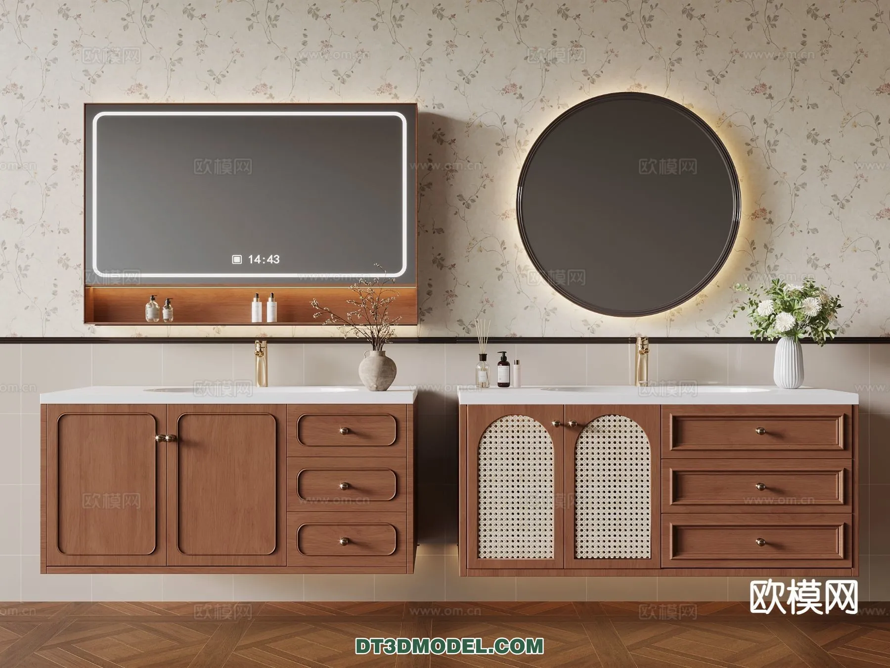 Cabinet 3D Models for Bathroom - Furniture Design - 062