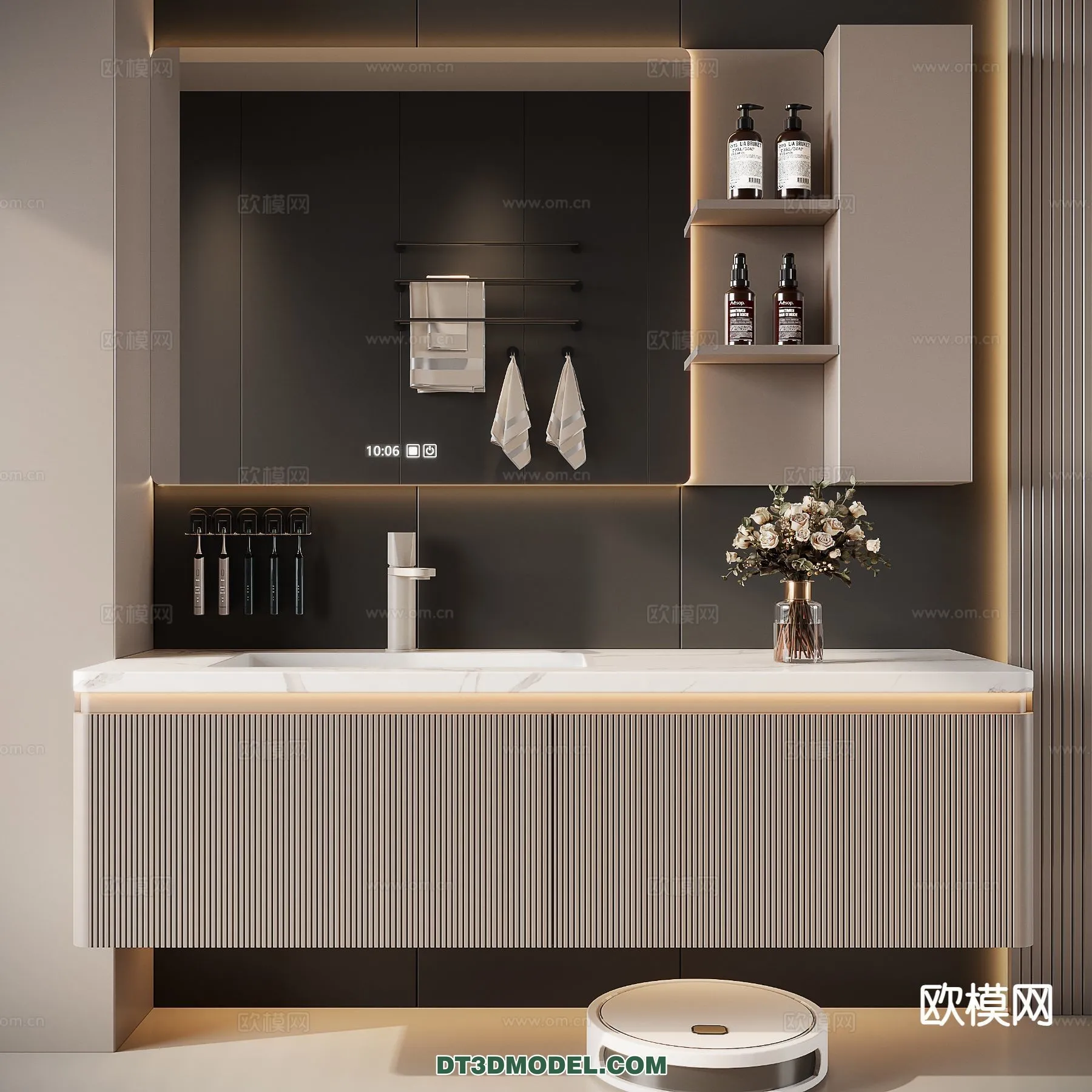 Cabinet 3D Models for Bathroom - Furniture Design - 063