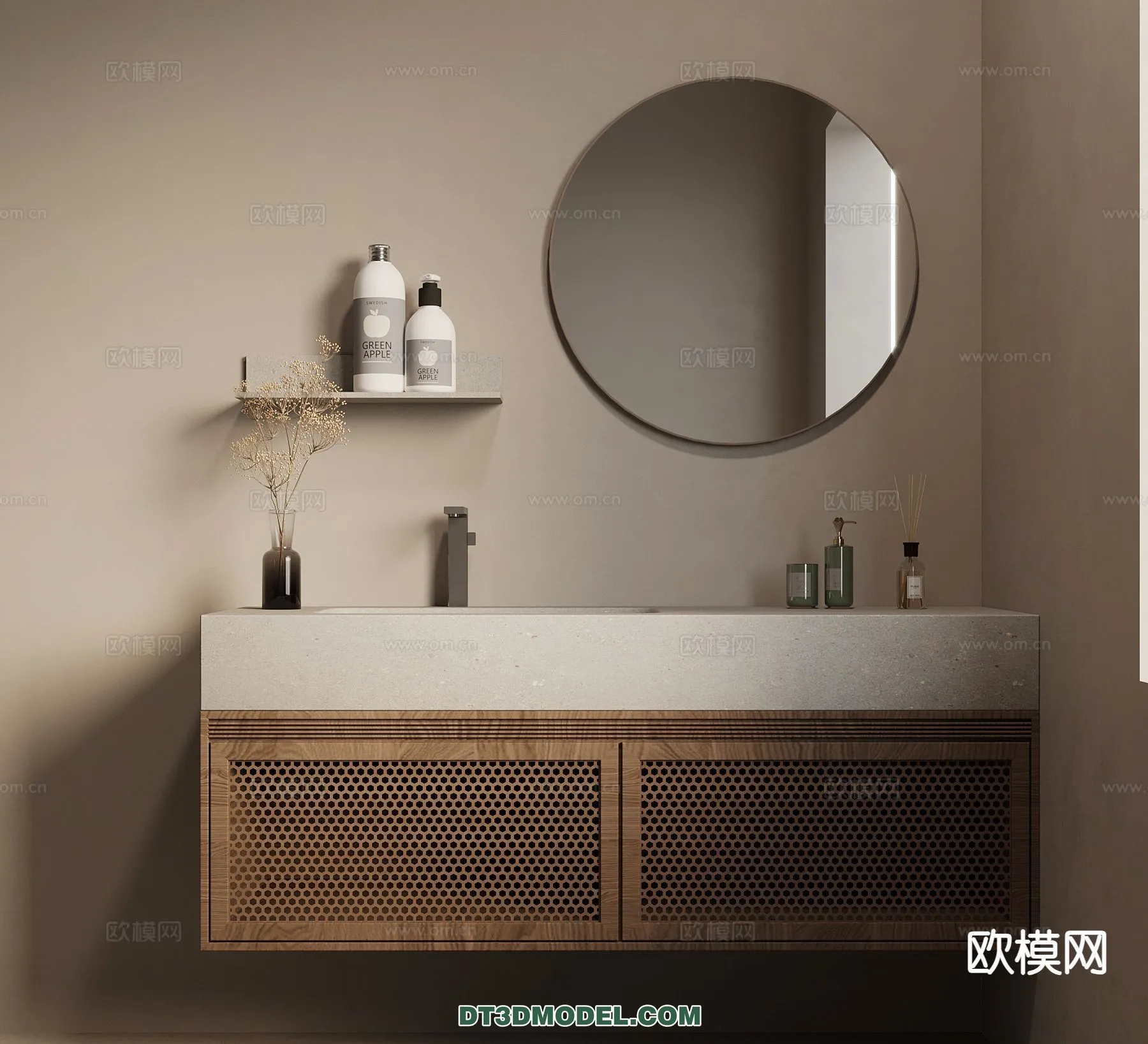 Cabinet 3D Models for Bathroom - Furniture Design - 066