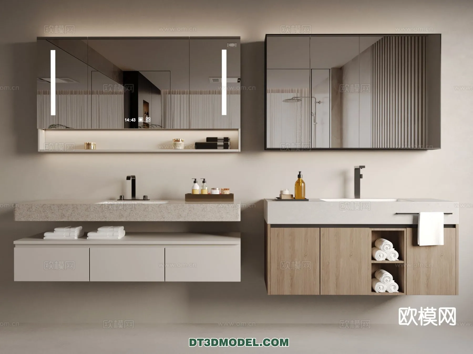 Cabinet 3D Models for Bathroom - Furniture Design - 067
