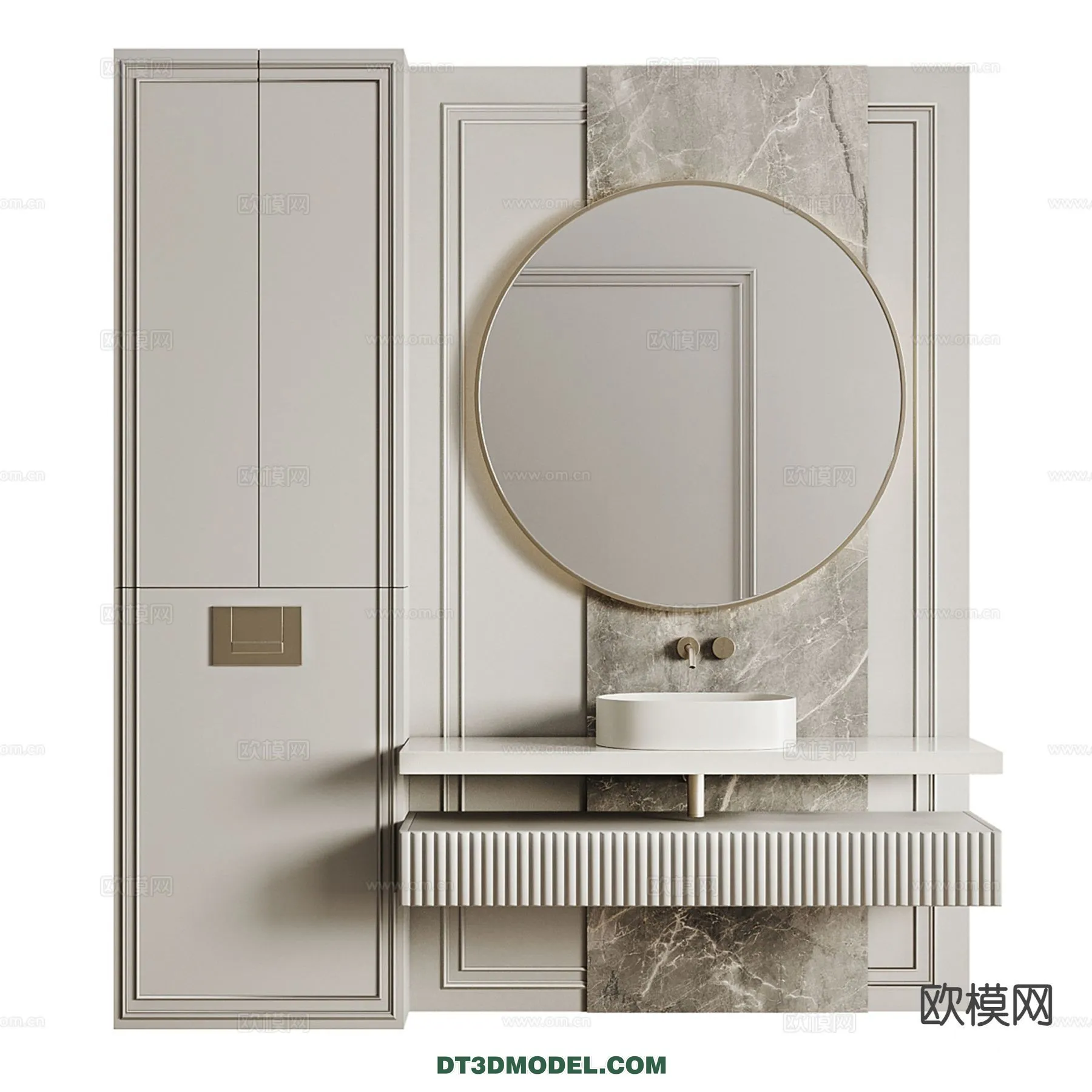 Cabinet 3D Models for Bathroom - Furniture Design - 071
