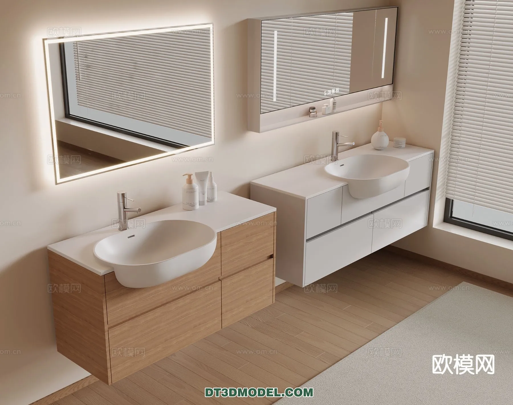 Cabinet 3D Models for Bathroom - Furniture Design - 072