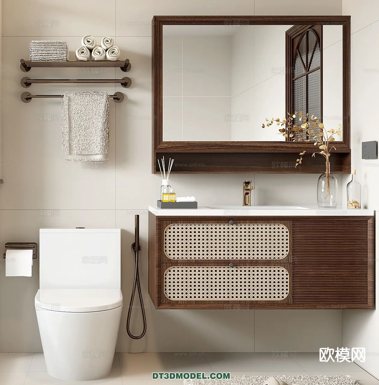Cabinet 3D Models for Bathroom - Furniture Design - 073