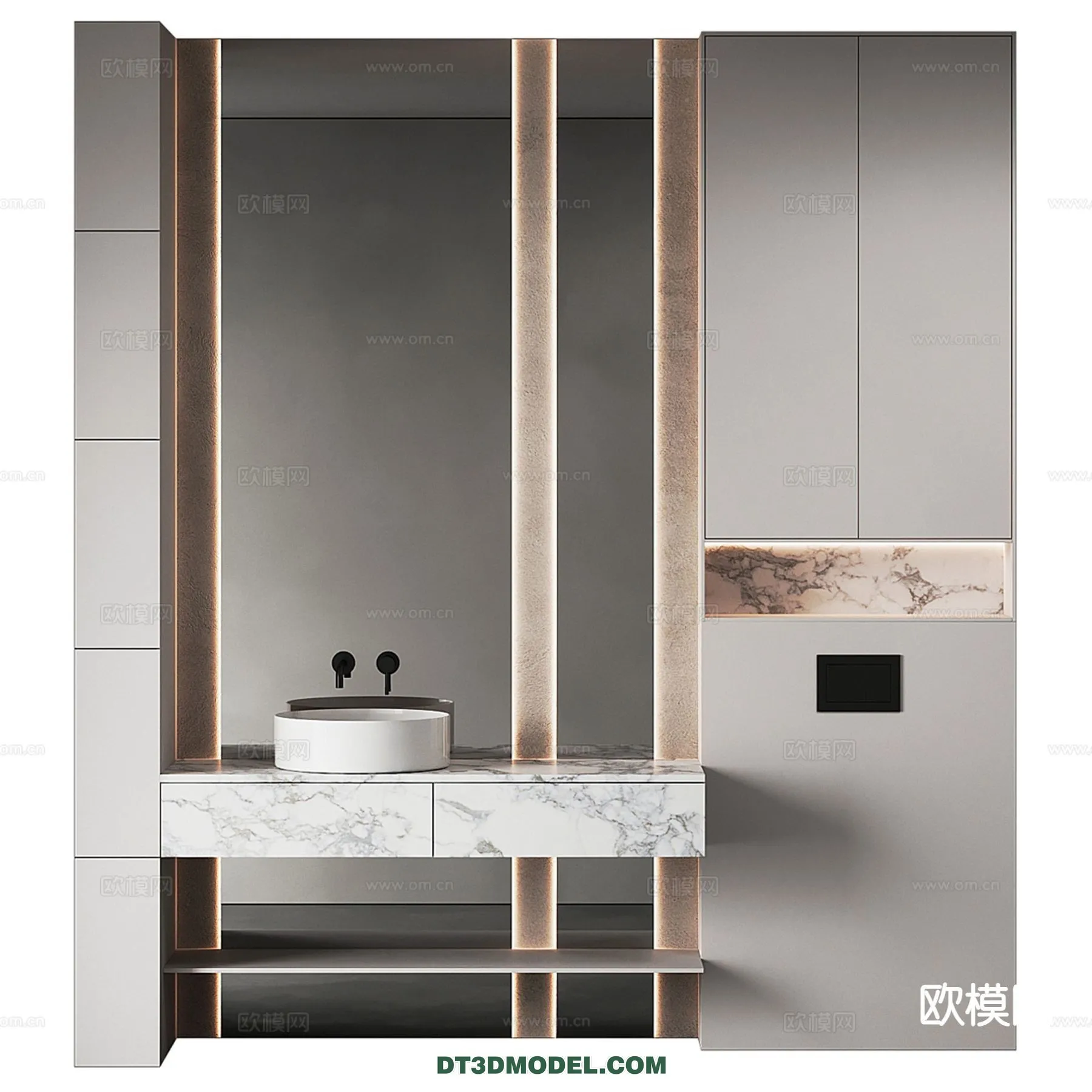 Cabinet 3D Models for Bathroom - Furniture Design - 078