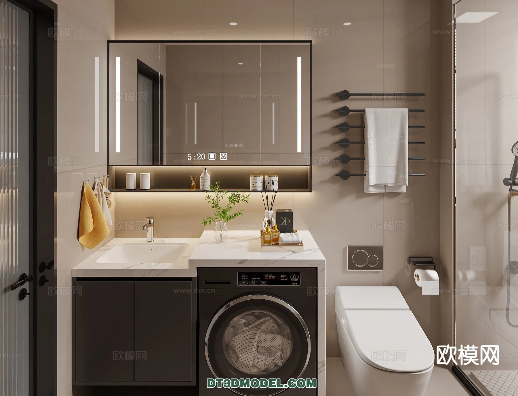 Cabinet 3D Models for Bathroom - Furniture Design - 080