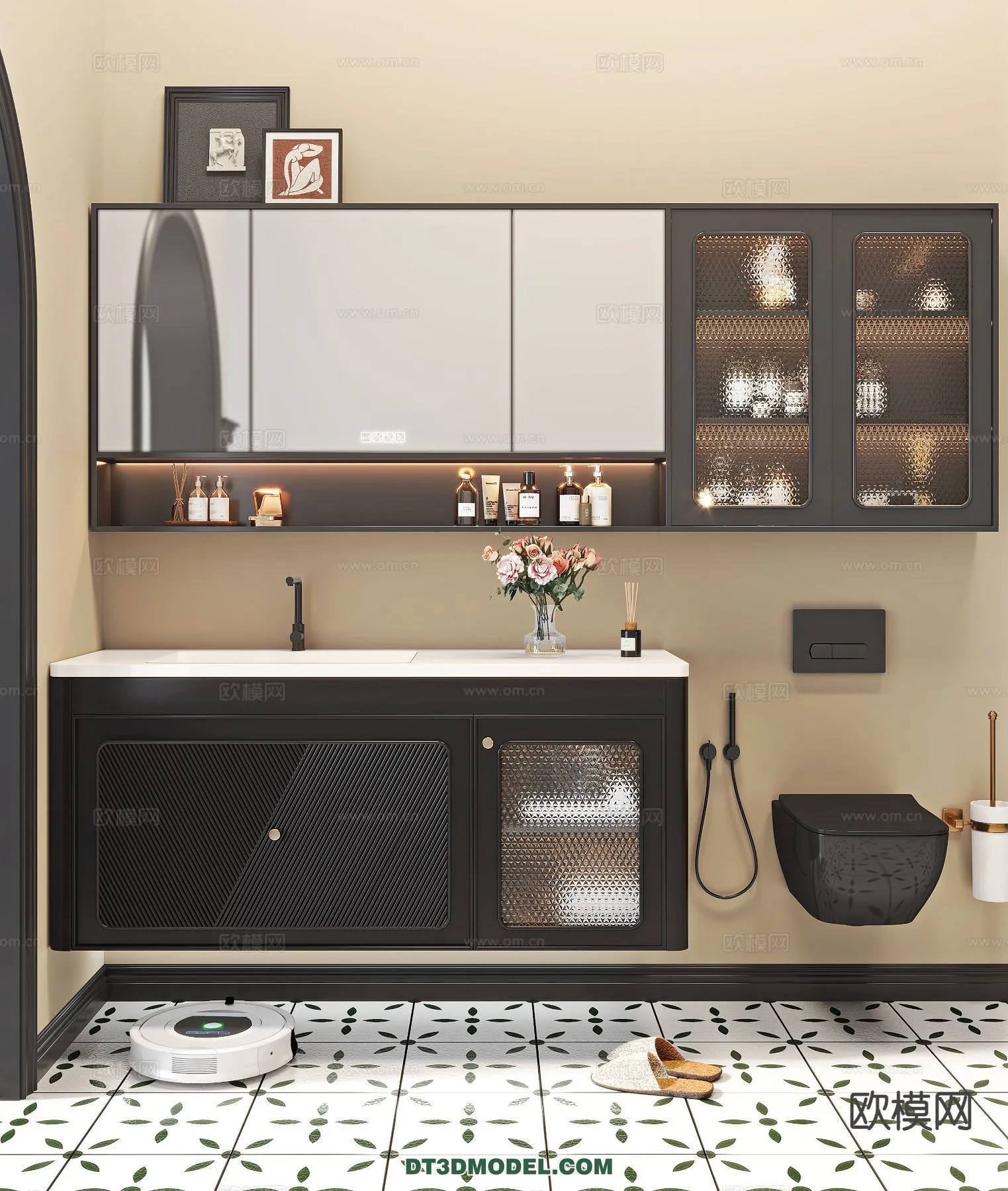 Cabinet 3D Models for Bathroom - Furniture Design - 081