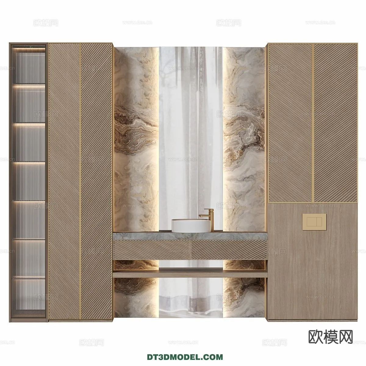 Cabinet 3D Models for Bathroom - Furniture Design - 085