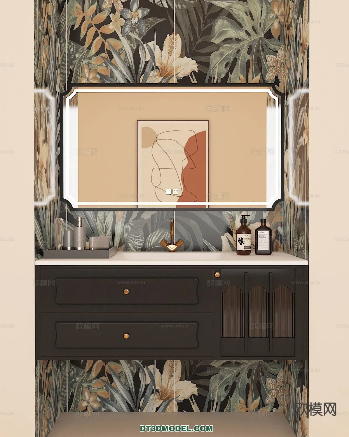 Cabinet 3D Models for Bathroom - Furniture Design - 090