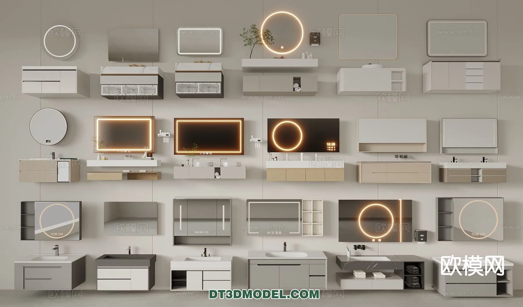 Cabinet 3D Models for Bathroom - Furniture Design - 092