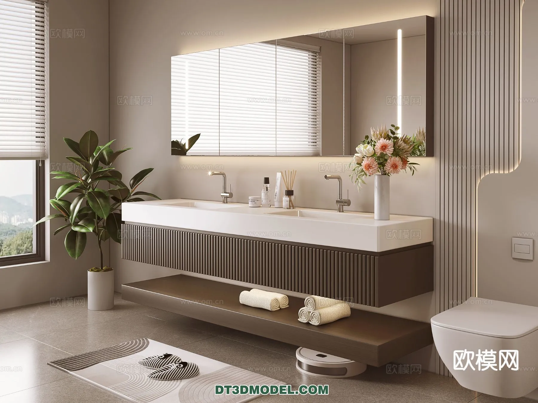 Cabinet 3D Models for Bathroom - Furniture Design - 095