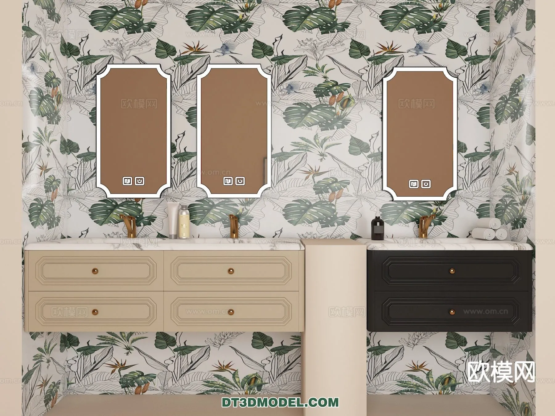 Cabinet 3D Models for Bathroom - Furniture Design - 096