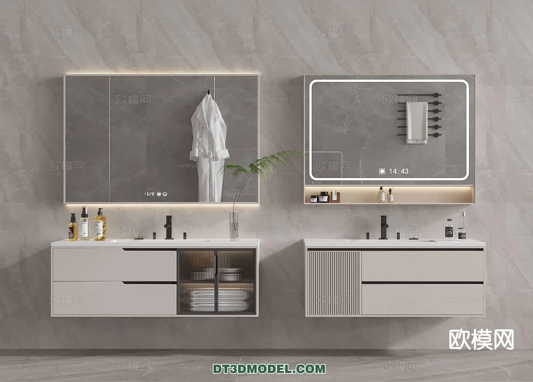 Cabinet 3D Models for Bathroom - Furniture Design - 104