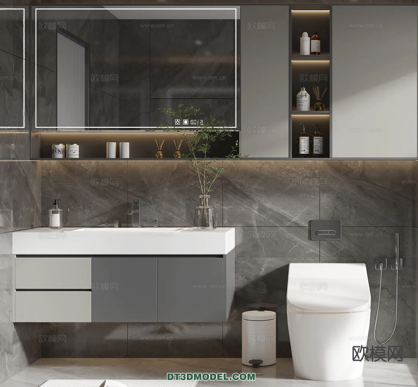 Cabinet 3D Models for Bathroom - Furniture Design - 107