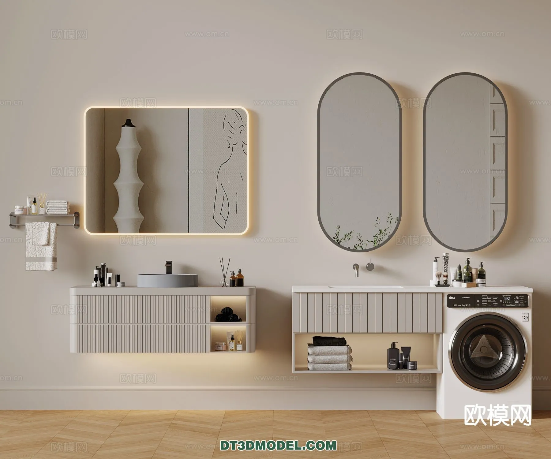 Cabinet 3D Models for Bathroom - Furniture Design - 110