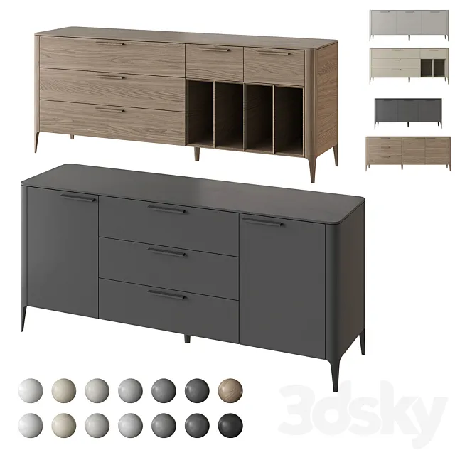 Cabinet 6 size Type Ellipse 14 colors 3D Model
