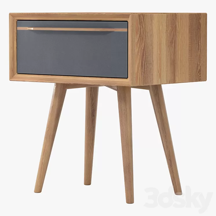 Cabinet Bruni Black with drawer 45 * 52 * 35 cm 3D Model