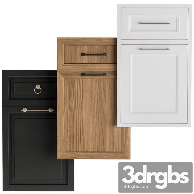 Cabinet door set01 3D Model Free