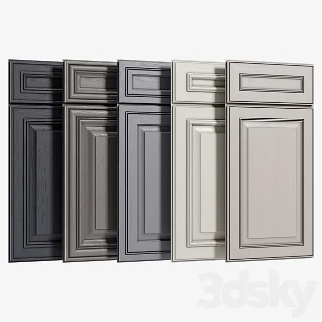 Cabinet Doors Set 1 3D Model
