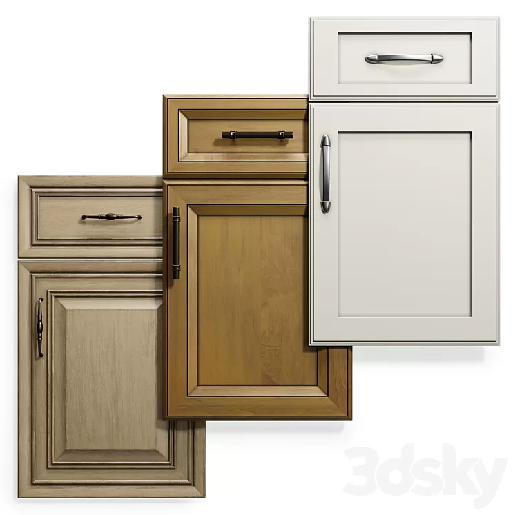 Cabinet Doors Set 16 3D Model