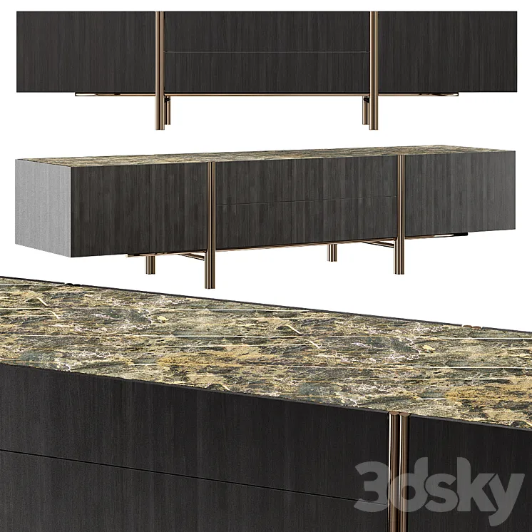 Cabinet edge tv 3D Model Free