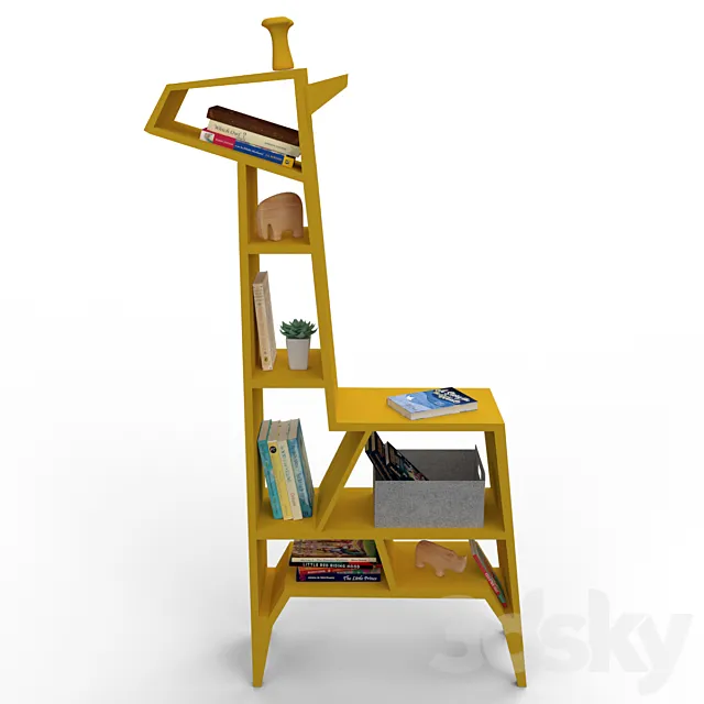 Cabinet for books and toys "Giraffe" 3D Model