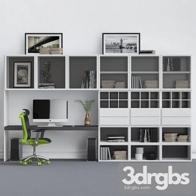 Cabinet For Office 2 3D Model Free